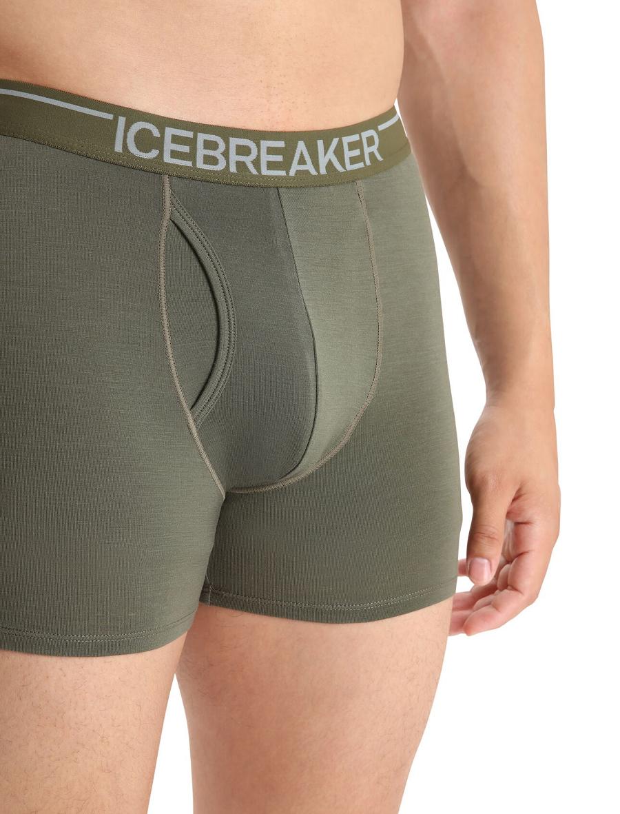 Icebreaker Merino Anatomica Boxers With Fly Férfi Fehérnemű Olivazöld | HU 1305AHKP